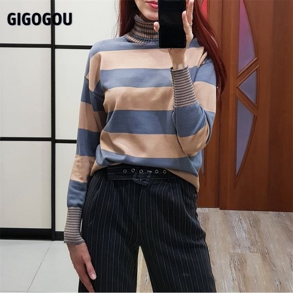 gigogou oversized women sweater thick warm striped woman pullover sweaters chic soft female jumper knitted pull femme 201222, White;black
gigogou oversized women sweater thick warm striped woman pullover sweaters chic soft female jumper knitted pull femme 201222, White;black