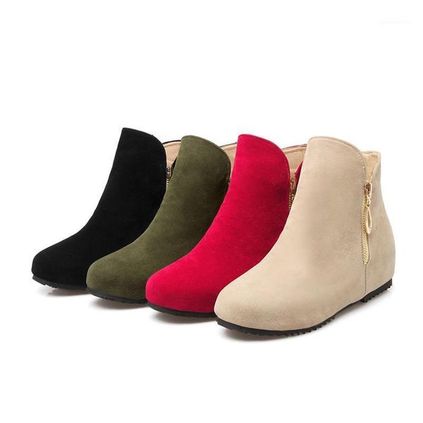 femininas fashion ankle short boots larger size 52 winter flock zip booties women shoes round toe high increasing low heels bota1, Black
femininas fashion ankle short boots larger size 52 winter flock zip booties women shoes round toe high increasing low heels bota1, Black