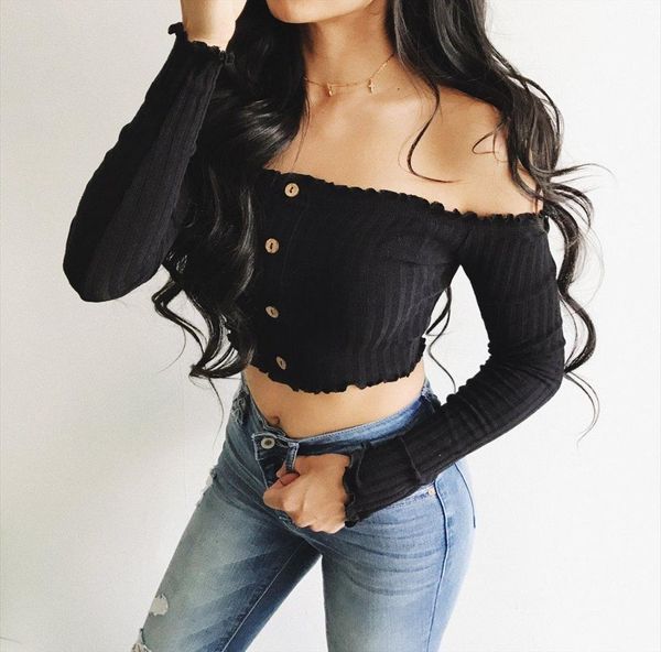 womens summer off shoulder short shirt crop blouse jumper vest button tank drop shipping good quality, White
womens summer off shoulder short shirt crop blouse jumper vest button tank drop shipping good quality, White