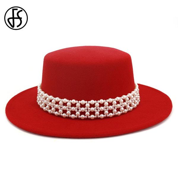 fs pearl flat fedora hat women fashion wide brim felt wool bowler hats elegant lady party jazz round caps camel red, Blue;gray
fs pearl flat fedora hat women fashion wide brim felt wool bowler hats elegant lady party jazz round caps camel red, Blue;gray