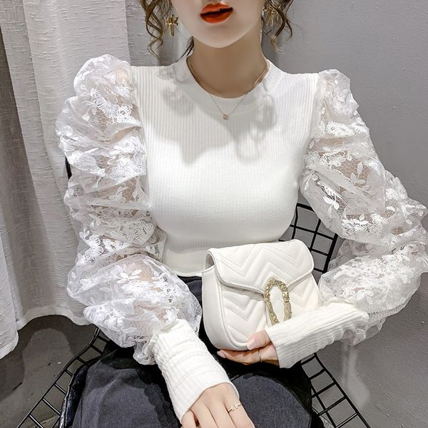 2020 autumn new korean version of minority fairy fashion temperament stitching lace bubble sleeve t-shirt lace nationalityethnic group w, White
2020 autumn new korean version of minority fairy fashion temperament stitching lace bubble sleeve t-shirt lace nationalityethnic group w, White