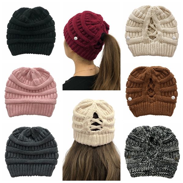 women knitted cap removable button criss cross ponytail beanie woolen hat outdoor ski caps winter warm casual knitting hats ljjp669, Blue;gray
women knitted cap removable button criss cross ponytail beanie woolen hat outdoor ski caps winter warm casual knitting hats ljjp669, Blue;gray