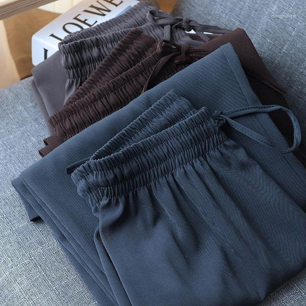women's pants & capris autumn drape straight long women's suit elastic waist lace up female pant streetwear solid casual loose lad, Black;white
women's pants & capris autumn drape straight long women's suit elastic waist lace up female pant streetwear solid casual loose lad, Black;white