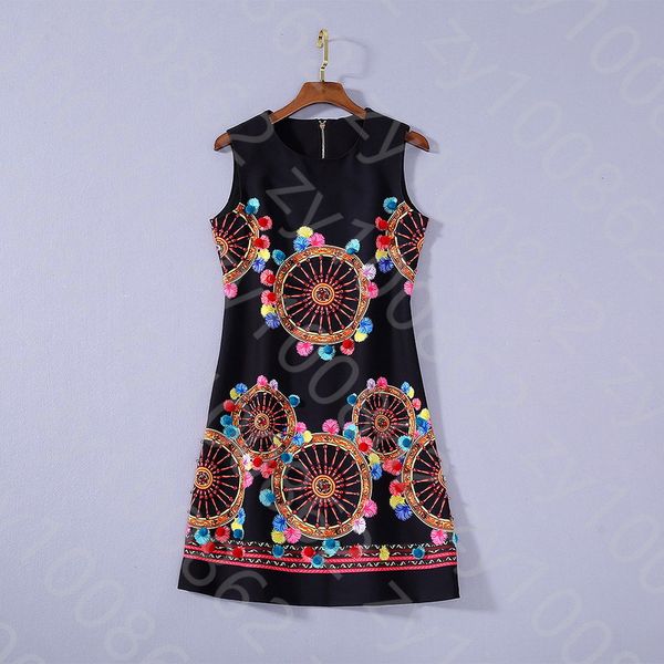 european and american women's dress 2020 summer new styles sleeveless wheel print fashionable black dress, Black;gray
european and american women's dress 2020 summer new styles sleeveless wheel print fashionable black dress, Black;gray