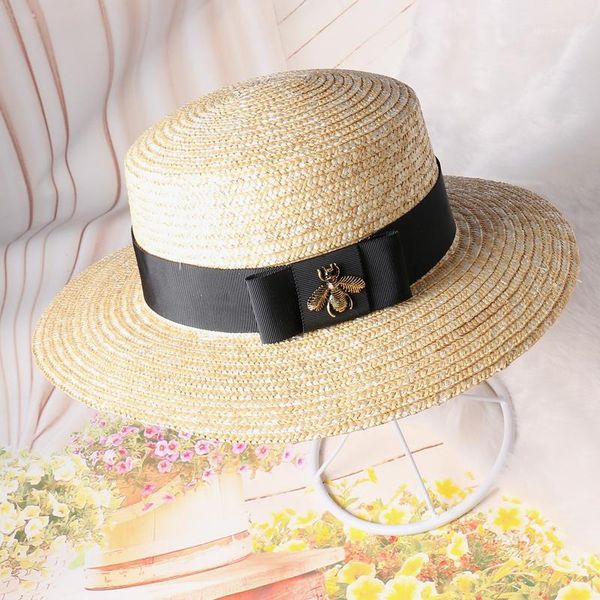 wide brim hats wholesale- 2021 summer women flat sun hat honey bee bow straw fashion panama hat1, Blue;gray
wide brim hats wholesale- 2021 summer women flat sun hat honey bee bow straw fashion panama hat1, Blue;gray