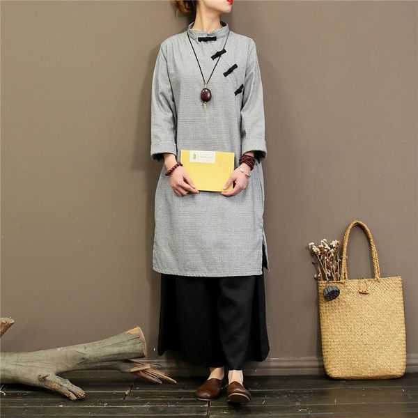 ethnic clothing johnature chinese style women cheongsam stand long sleeve 2021 spring plaid loose vintage cotton linen cloths, Red
ethnic clothing johnature chinese style women cheongsam stand long sleeve 2021 spring plaid loose vintage cotton linen cloths, Red