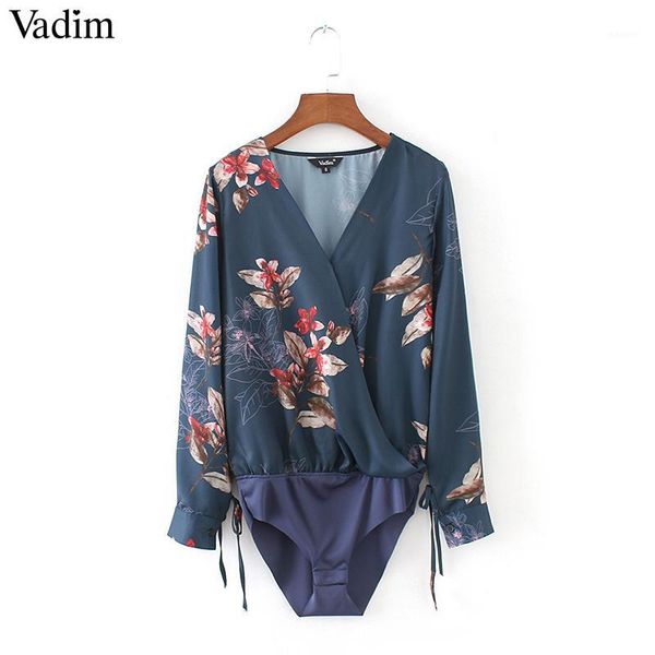 women's blouses & shirts wholesale- women deep v neck floral print bodysuit shirt cross bow tie long sleeve elastic waist blouse playsu, White
women's blouses & shirts wholesale- women deep v neck floral print bodysuit shirt cross bow tie long sleeve elastic waist blouse playsu, White