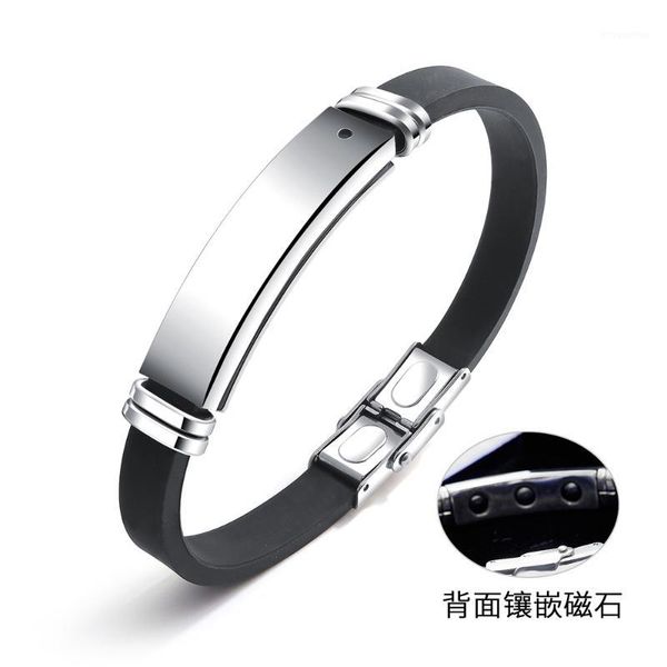 jeemango engravable men charm bracelets healthy energy id bangles fashion black magnetic stone silicone therapy bracelet oph12761, Golden;silver
jeemango engravable men charm bracelets healthy energy id bangles fashion black magnetic stone silicone therapy bracelet oph12761, Golden;silver