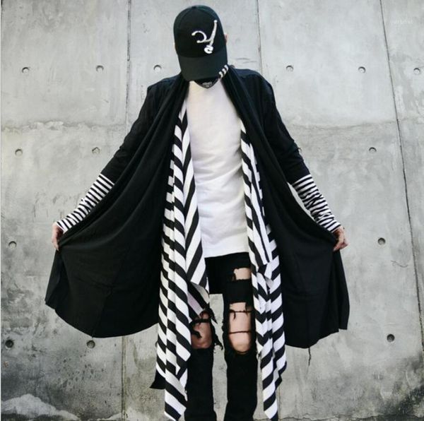 2020 new autumn mens personality dark trendy cloak stripe splicing long sleeve coat loose casual oversize coat hip-hop costumes1, Tan;black
2020 new autumn mens personality dark trendy cloak stripe splicing long sleeve coat loose casual oversize coat hip-hop costumes1, Tan;black