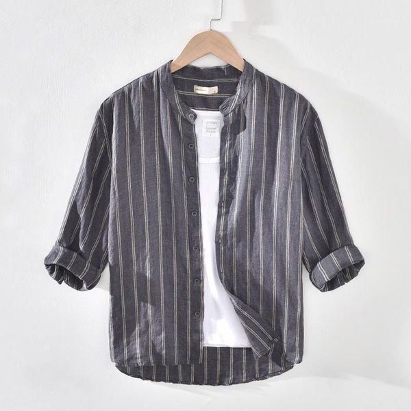 quality striped 100% linen shirt men summer thin breathable three-quarter sleeve flax dress shirts camisa masculina ts-6191, White;black
quality striped 100% linen shirt men summer thin breathable three-quarter sleeve flax dress shirts camisa masculina ts-6191, White;black