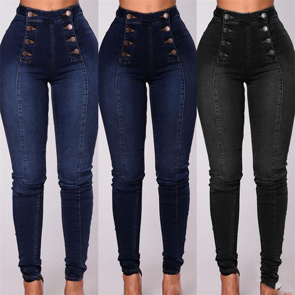 fashion denim trousers women double breasted stretch skinny leg pants black jeans butt lifting water wash low rise jeans, Blue
fashion denim trousers women double breasted stretch skinny leg pants black jeans butt lifting water wash low rise jeans, Blue