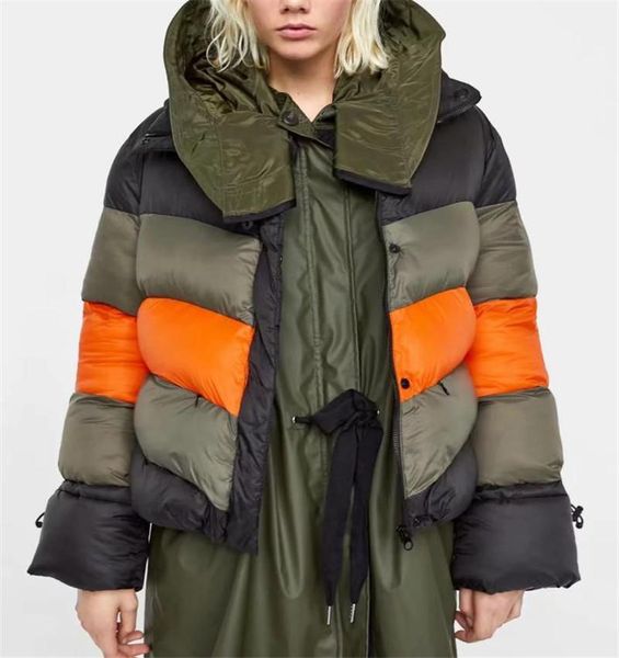 women's wear short high-collar zipper cotton jacket coats with stripes facing street fashionable and simple cotton jacket with1, Black
women's wear short high-collar zipper cotton jacket coats with stripes facing street fashionable and simple cotton jacket with1, Black