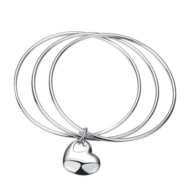 new silver color wedding lady love cute women three laps hanging hearts bracelet bangle h jllori, Black
new silver color wedding lady love cute women three laps hanging hearts bracelet bangle h jllori, Black