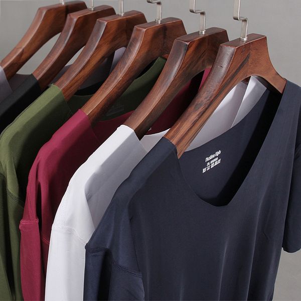 men's t-shirt thin section short-sleeved summer ice silk without trace stretch v-neck solid color bottoming slim kg-432, White;black
men's t-shirt thin section short-sleeved summer ice silk without trace stretch v-neck solid color bottoming slim kg-432, White;black