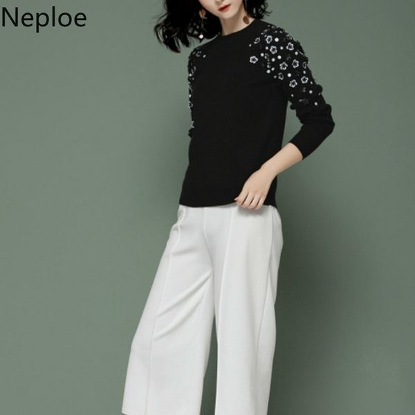 neploe o neck pullover loose sweater women elegant foral knit bottom jersey mujer invierno autumn wild student 46079 201204, White;black
neploe o neck pullover loose sweater women elegant foral knit bottom jersey mujer invierno autumn wild student 46079 201204, White;black
