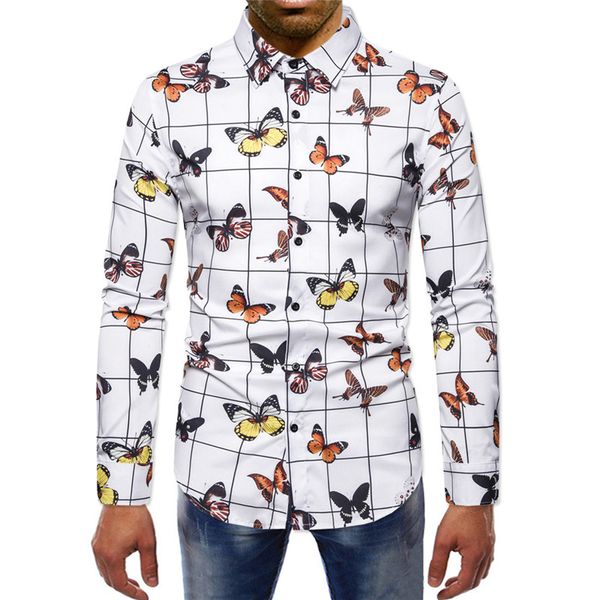 men's casual shirts fashion butterfly print shirt men 2021 spring autumn slim fit long sleeve mens dress streetwear chemise homme, White;black
men's casual shirts fashion butterfly print shirt men 2021 spring autumn slim fit long sleeve mens dress streetwear chemise homme, White;black