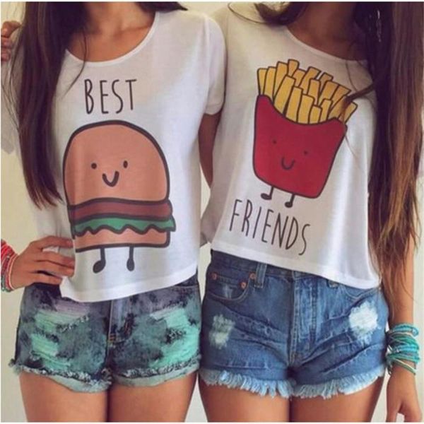 women t-shirt summer funny friends t shirt and coffee duo flowy print tees burger fries banvtx16, White
women t-shirt summer funny friends t shirt and coffee duo flowy print tees burger fries banvtx16, White