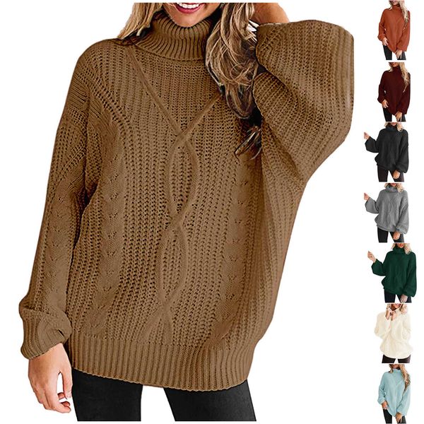 women's long sleeve high neck linen oversized winter fashion casual ladies knitted sweater pullover top, White;black
women's long sleeve high neck linen oversized winter fashion casual ladies knitted sweater pullover top, White;black