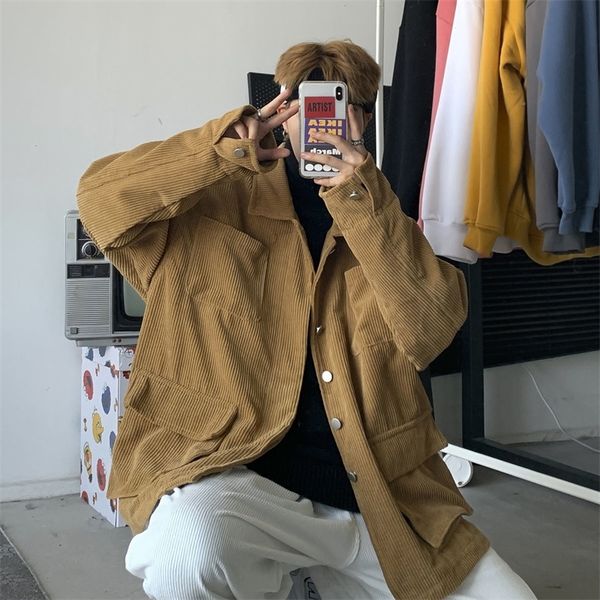 new men's casual corduroy 2021 fashion man oversize coats solid color long sleeve classic male jacket q117, Black;brown
new men's casual corduroy 2021 fashion man oversize coats solid color long sleeve classic male jacket q117, Black;brown