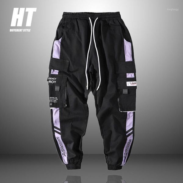 hip hop ribbons purple cargo pants men 2020 korean fashion streetwear joggers pants pockets elastic waist sweatpant ins1, Black
hip hop ribbons purple cargo pants men 2020 korean fashion streetwear joggers pants pockets elastic waist sweatpant ins1, Black
