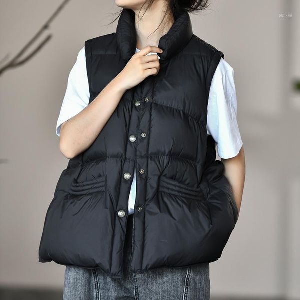 fall/winter new style stand collar solid color down vest women white duck down simple solid color vest women casual1, Black
fall/winter new style stand collar solid color down vest women white duck down simple solid color vest women casual1, Black