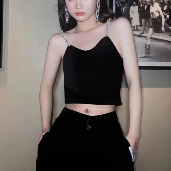 women's sweaters autumn and winter fashion casual sleeveless diamond chain knitting sling black knitwear bottoming vest for women v639, White;black
women's sweaters autumn and winter fashion casual sleeveless diamond chain knitting sling black knitwear bottoming vest for women v639, White;black