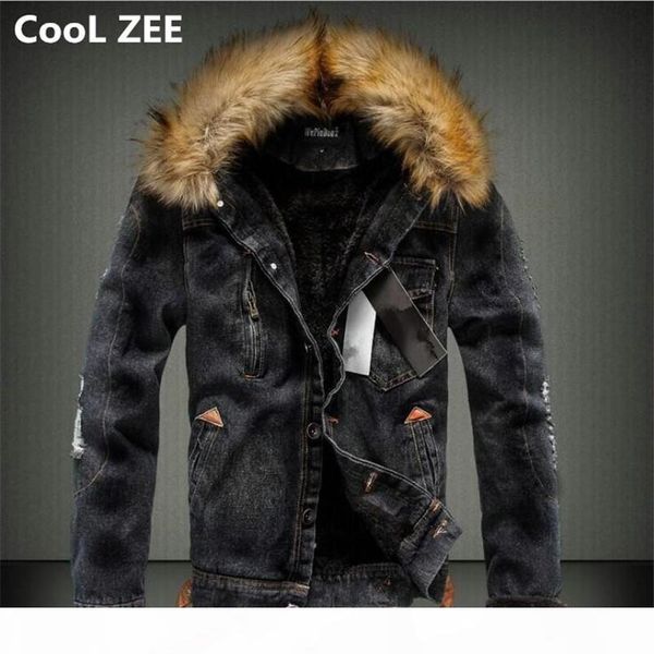 cool zee 2018 mens denim jacket with fur collar retro ripped fleece jeans jacket and coat for autumn winter s-xxxxl s18101802, Black;brown
cool zee 2018 mens denim jacket with fur collar retro ripped fleece jeans jacket and coat for autumn winter s-xxxxl s18101802, Black;brown