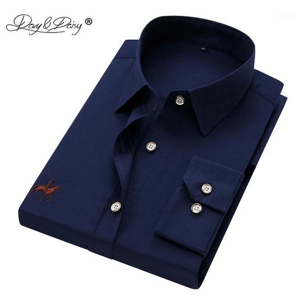davydaisy 2019 new spring man shirts cotton long sleeved male formal shirts men dress shirt camisa masculina ds3111, White;black
davydaisy 2019 new spring man shirts cotton long sleeved male formal shirts men dress shirt camisa masculina ds3111, White;black