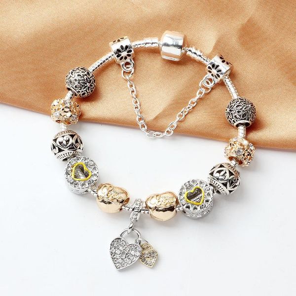 charm bracelets korean version of the inlaid crystal love diy creativity pendant bracelet, Golden;silver
charm bracelets korean version of the inlaid crystal love diy creativity pendant bracelet, Golden;silver