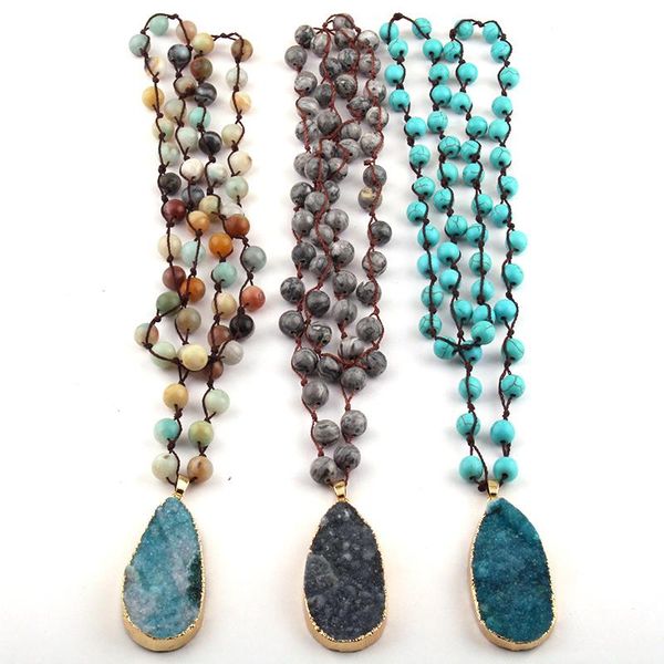 pendant necklaces bohemian tribal jewelry fashion natural semi precious stones druzy drop, Silver
pendant necklaces bohemian tribal jewelry fashion natural semi precious stones druzy drop, Silver