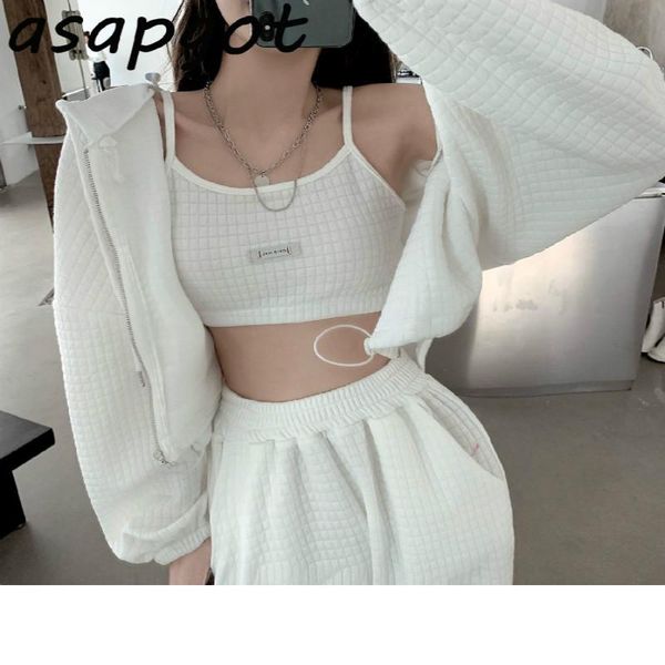 asapgot hooded zipper white hoodies women loose long sleeve coat short new camisole elastic high waist pants women grey sets, Gray
asapgot hooded zipper white hoodies women loose long sleeve coat short new camisole elastic high waist pants women grey sets, Gray