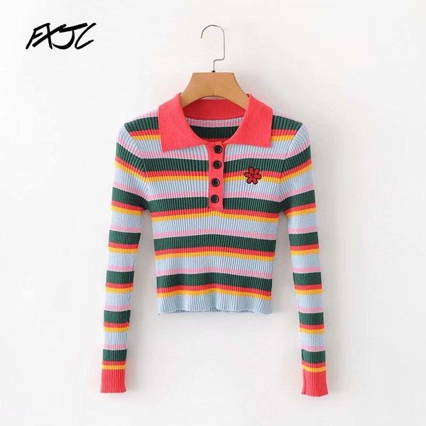 women's sweater pullover lapel color stripe fashion chic korean harajuku fashion resort female sweater, White;black
women's sweater pullover lapel color stripe fashion chic korean harajuku fashion resort female sweater, White;black