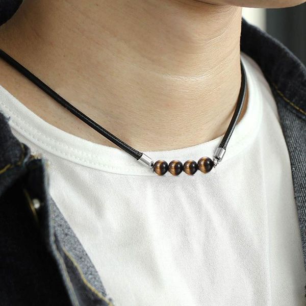 8mm natural tiger eye stone round bead pendant necklace charm black leather cord choker necklace for men women jewelry gift, Silver
8mm natural tiger eye stone round bead pendant necklace charm black leather cord choker necklace for men women jewelry gift, Silver