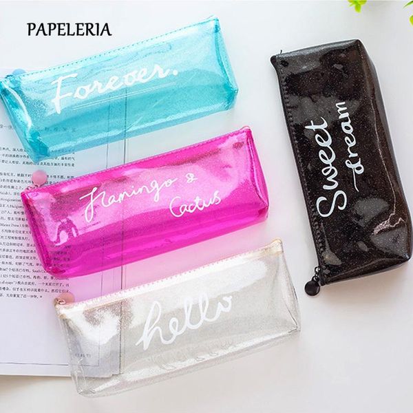 transparent student pencilcase for school english letter pencil case kawaii pvc black pencil bag box stationery school supplies
transparent student pencilcase for school english letter pencil case kawaii pvc black pencil bag box stationery school supplies