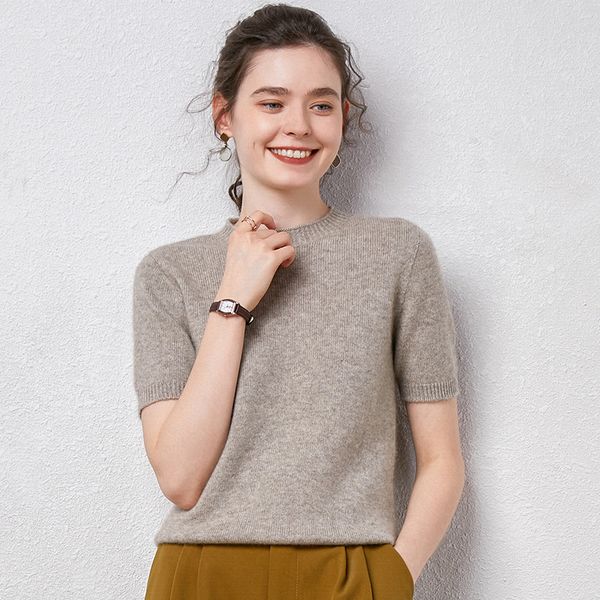 2021 new real female body 100% neck mesh-knit tshirt sleeve short basic pullover shirt cashmere jumper umiu, White;black
2021 new real female body 100% neck mesh-knit tshirt sleeve short basic pullover shirt cashmere jumper umiu, White;black