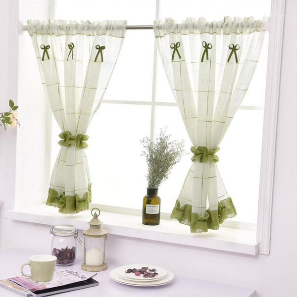 2pcs simple pastoral style kitchen curtain linen cloth curtain with green lace rod pocket for window/door1
2pcs simple pastoral style kitchen curtain linen cloth curtain with green lace rod pocket for window/door1