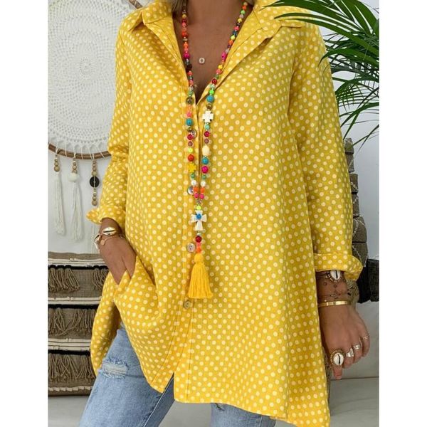 women's blouses & shirts summer womens polka dot long sleeve shirt ladies loose blouse plus size 2 xl blousa, White
women's blouses & shirts summer womens polka dot long sleeve shirt ladies loose blouse plus size 2 xl blousa, White