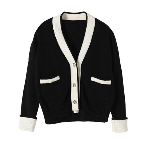 2021 new french contrast color hepburn gentle wind soft waxy wool metal button knitted cardigan xn1j, White;black
2021 new french contrast color hepburn gentle wind soft waxy wool metal button knitted cardigan xn1j, White;black