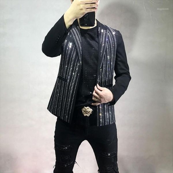 men's suits & blazers spring autumn brand male striped diamonds blazer gothic fashion casual nightclub wear long sleeve slim mens outer, White;black
men's suits & blazers spring autumn brand male striped diamonds blazer gothic fashion casual nightclub wear long sleeve slim mens outer, White;black