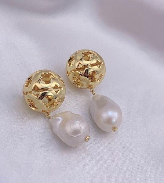 fashion real 18k gold plated natural irregular pearl popular drop stud earrings brand dangle chandelier letter earrings, Silver
fashion real 18k gold plated natural irregular pearl popular drop stud earrings brand dangle chandelier letter earrings, Silver