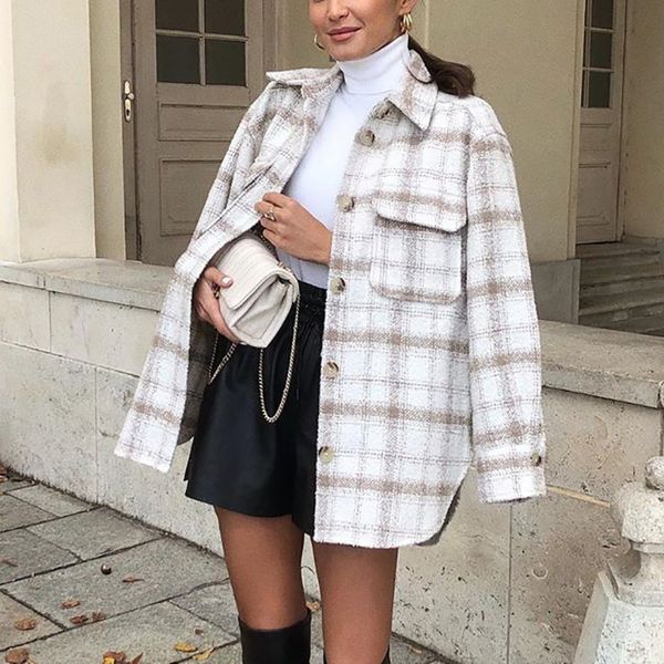 2021 new soft vintage women tweed shirts spring-fall fashion elegant ladies loose streetwear girls oversize outwear 4hps, White
2021 new soft vintage women tweed shirts spring-fall fashion elegant ladies loose streetwear girls oversize outwear 4hps, White