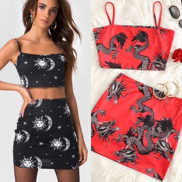 two piece set women dragon crop mini skirt clothes two piece set dress women strap suits, Gray
two piece set women dragon crop mini skirt clothes two piece set dress women strap suits, Gray