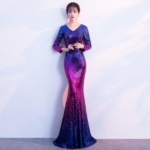 party dresses woman night sequined v-neck floor-length evening long prom, White;black
party dresses woman night sequined v-neck floor-length evening long prom, White;black