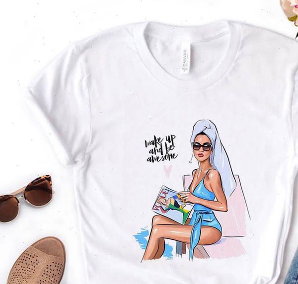 wake up and be awesome girl print women tshirt cotton casual funny t shirt gift for lady yong girl tee pm, White
wake up and be awesome girl print women tshirt cotton casual funny t shirt gift for lady yong girl tee pm, White