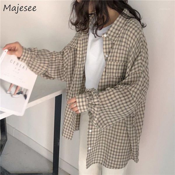 shirts women kawaii simple casual plaid loose korean style daily all-match harajuku cute student womens clothing fashion vintage1, White
shirts women kawaii simple casual plaid loose korean style daily all-match harajuku cute student womens clothing fashion vintage1, White