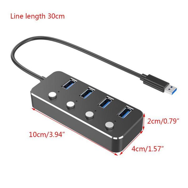 hubs aluminum 4port usb 3.0 hub high speed splitter with individual on/off switch
hubs aluminum 4port usb 3.0 hub high speed splitter with individual on/off switch