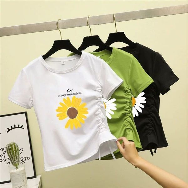 short sleeve women 2020 new short solid color ins trend korean style loose daisy summer t-shirt, White
short sleeve women 2020 new short solid color ins trend korean style loose daisy summer t-shirt, White