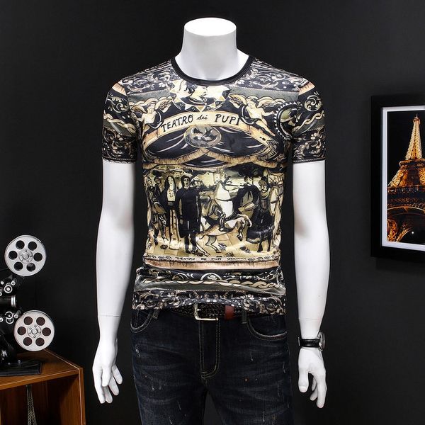 2020 summer new ice silk short sleeve t- digital print t- shirt digital shirtslim fitting crew neck fashion half sleeve men's shirt qoc, Blue
2020 summer new ice silk short sleeve t- digital print t- shirt digital shirtslim fitting crew neck fashion half sleeve men's shirt qoc, Blue