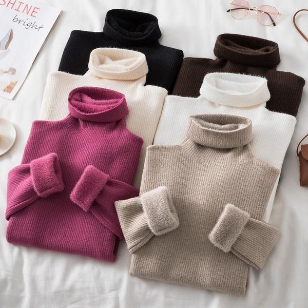 women's sweaters thicken warm fleece turtleneck women sweater pullovers solid long-sleeved casual all match female pulls, White;black
women's sweaters thicken warm fleece turtleneck women sweater pullovers solid long-sleeved casual all match female pulls, White;black
