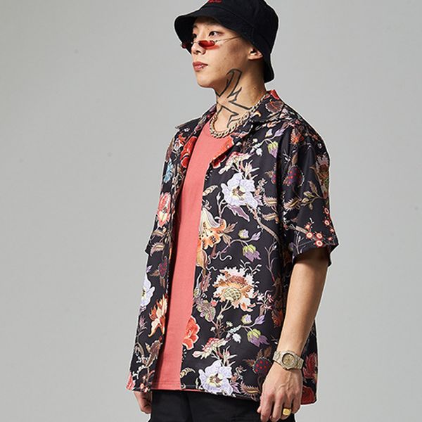 personalized retro new style shirt men fashion big flower allover printed loose fit men fashion soft shirt, White;black
personalized retro new style shirt men fashion big flower allover printed loose fit men fashion soft shirt, White;black